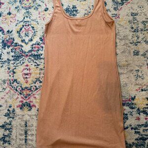 Abercrombie Neutral Ribbed Tank Mini Dress Brown Tan Size Medium